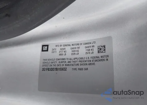 2011 Chevrolet Camaro 1Lt z USA, uszkodzony, nr VIN 2G1FB3DD7B9169632